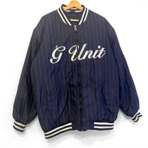G-UNIT XL BLACK AND WHITE PINSTRIPE JACKET
